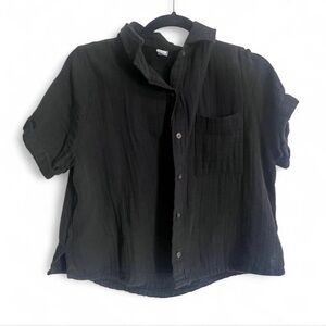 Black Casual Button Down